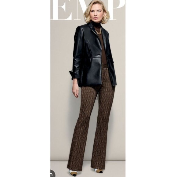 Cabi Womens James Faux Leather Black Blazer Jacket size large pockets new - Picture 1 of 9